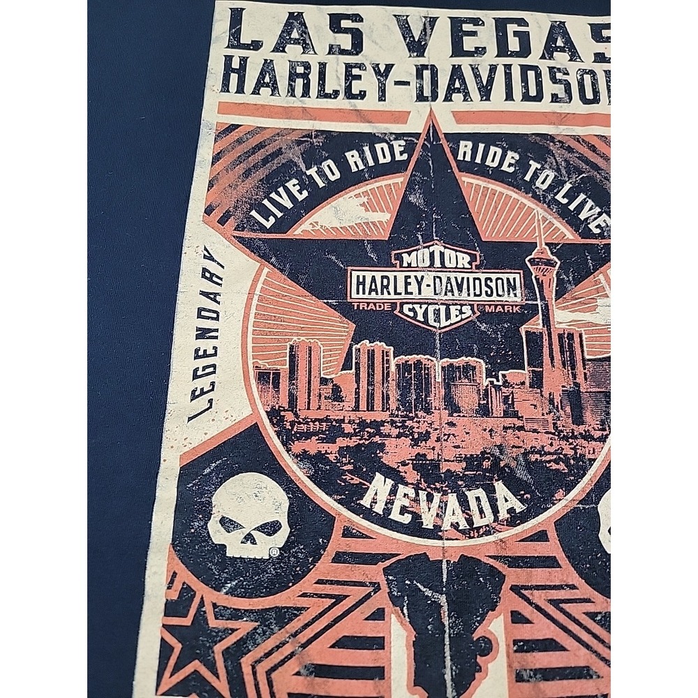 Harley Davidson T Shirt Mens M Nevada Live To Ride Black Biker Motorcycle 2 Side - Picture 12 of 12